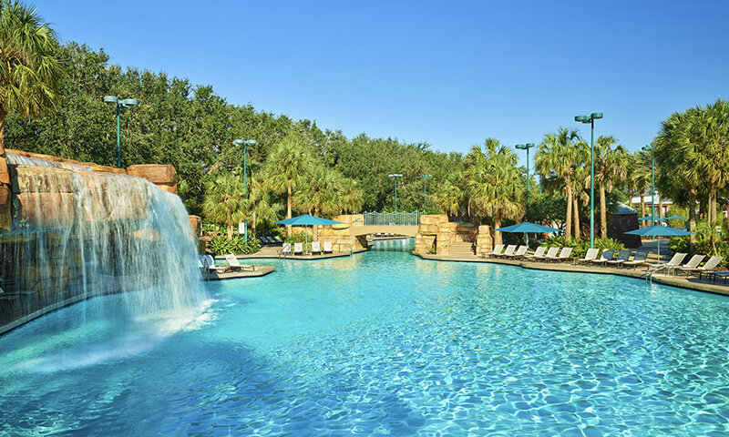 Grotto pool with cascade at the Walt Disney World Dolphin Resort