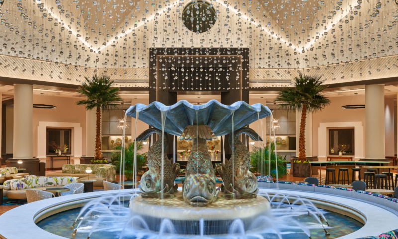 Lobby fountain at the Walt Disney World Dolphin Resort